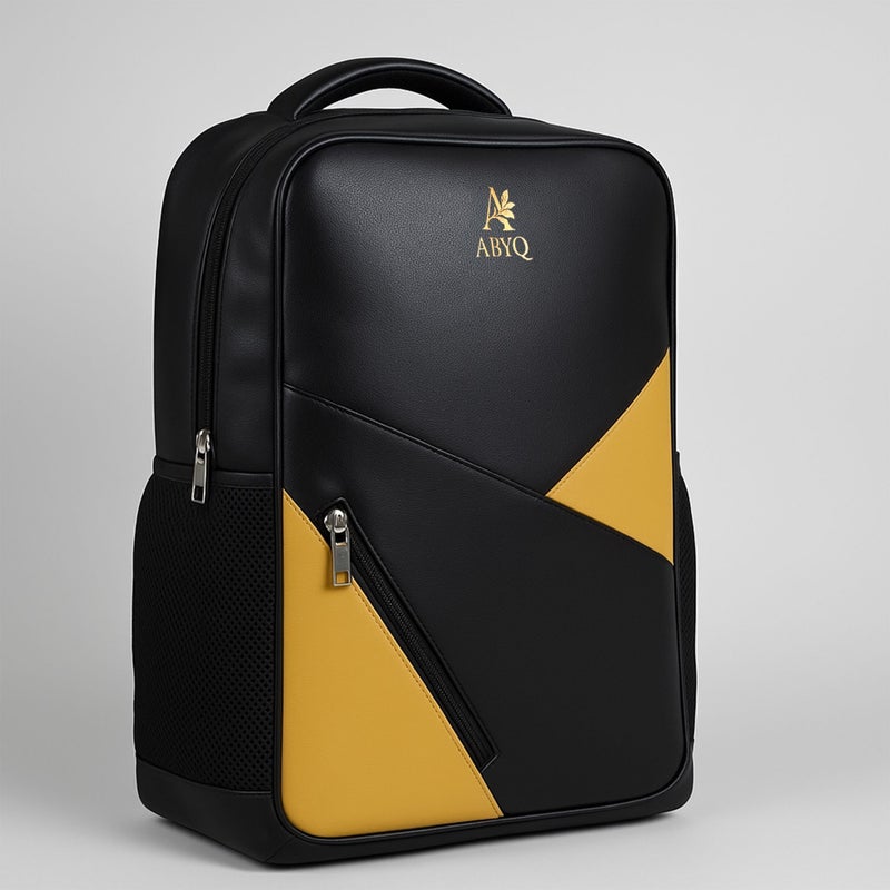 ABYQ Professional Laptop Backpack, Black and Yellow - Image 1